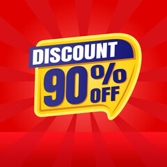 90 percent discount banner for sales