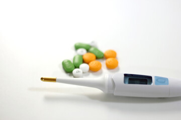 Health checkup exam paper chart and pills, medical privacy concept