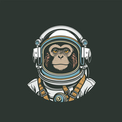 monkey astronaut vector illustration for poster  tshirt