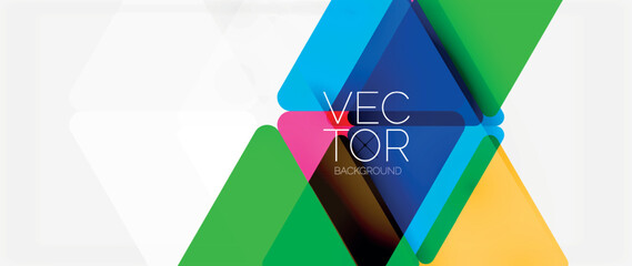 Abstract background. Color transparent triangles in mosaic style with shadow lines. Design for website headers, social media posts, digital art displays, presentations, branding elements, wallpapers