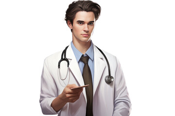 Fototapeta premium Confident doctor on transparent background