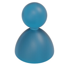 Human icon, abstract human symbol 3d icon. Social avatar for online communication and work. Minimalistic sign of people. User business symbology for website profile. Volumetric isolated vector