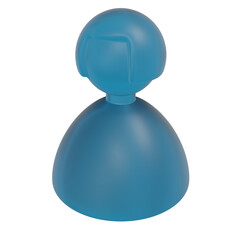 abstract human symbol 3d icon. Social avatar for online communication and work. Minimalistic sign of people. User business symbology for website profile. Volumetric isolated vector