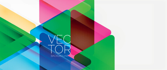 Abstract background. Color transparent triangles in mosaic style with shadow lines. Design for website headers, social media posts, digital art displays, presentations, branding elements, wallpapers
