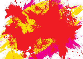 赤と黄色とピンクのペイントの背景イラスト