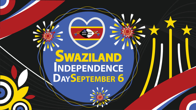 Swaziland Independence Day vector banner design. Happy Swaziland Independence Day modern minimal graphic poster illustration.
