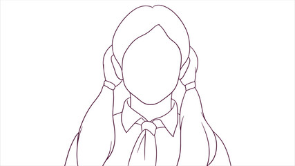 Happy Young Scholar in Dress Code, hand drawn style vector illustration