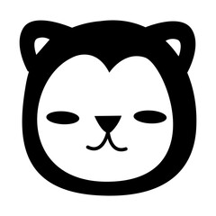 monkey of cute animal emoji solid icon style