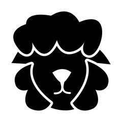 sheep of cute animal emoji solid icon style
