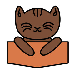 cat poses of international cat day filled icon