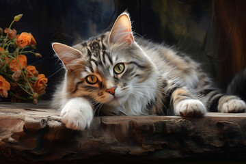 Obraz premium portrait full body of a cat
