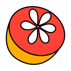 pummelo of tropical fruits filled icon style