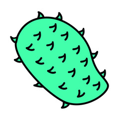 horned melon of tropical fruits filled icon style
