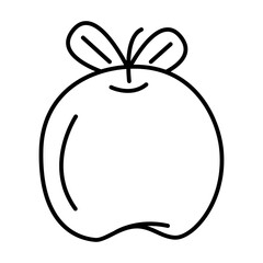 Obraz premium plumcot of tropical fruits outline icon style