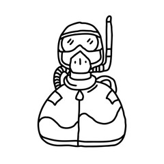 divers of professions character outline Icons