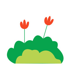 green grass of flat icon style