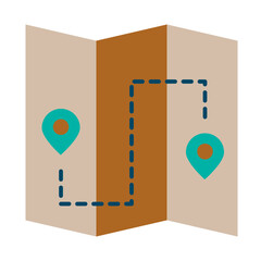maps of tour and travel flat icon