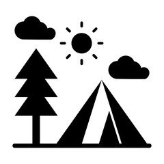 camping of tour and travel solid icon