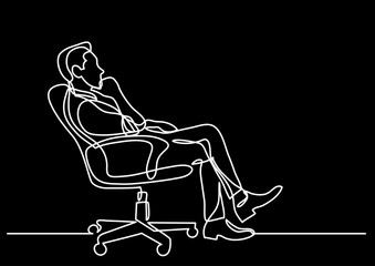 continuous line drawing vector illustration with FULLY EDITABLE STROKE of  business professional people at work as a business concept background