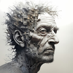 Unraveling Memories: Bold Graphic Depiction of Alzheimer's Impact