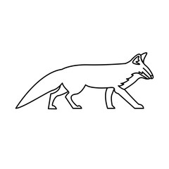 red fox of wild animal outline icon set
