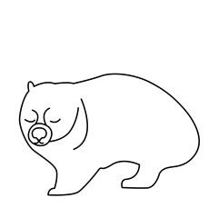 wombat of wild animal outline icon set