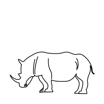 recommend clip art: rhino of wild animal outline icon set