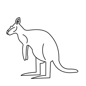 recommend clip art: red kangaroo of wild animal outline icon set