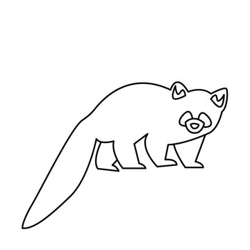 recommend clip art: red panda of wild animal outline icon set