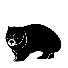 wombat of wild animal solid icon set