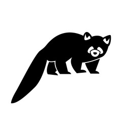 red panda of wild animal solid icon set