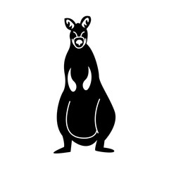 wallaby of wild animal solid icon set