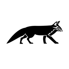 red fox of wild animal solid icon set