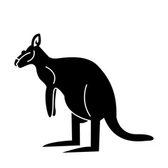 red kangaroo of wild animal solid icon set