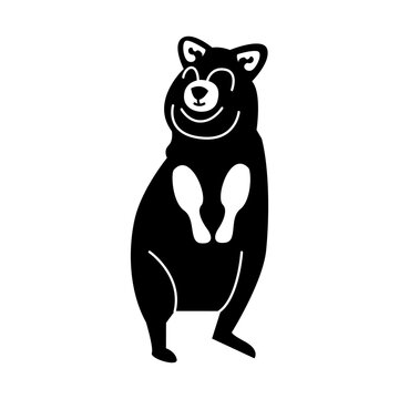 black quokka smiling with maracas clip art preview