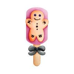 Cookie on pink ice cream Halloween charector