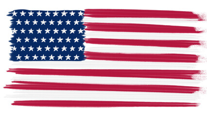 Usa Flag Illustration Hand Drawn Isolated Background Transparent