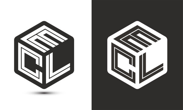 ecl letter logo design with illustrator cube logo, vector logo modern alphabet font overlap style.