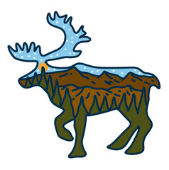Illustration vector graphic of DEER PARADISE for apparel design merchandise, such as logos on product packaging