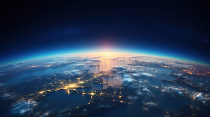 Astonishing view of Earth from outer space - obrazy, fototapety, plakaty