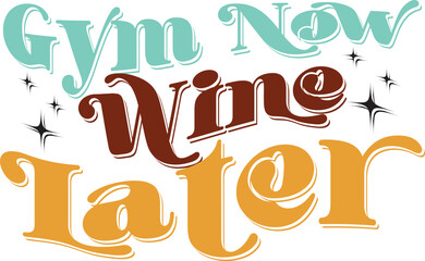 Retro Workout Gym Fitness Sublimation Typographic Design. Gymnastic Wavy Clothing Vector for Ready Printing on T-shirt, bag, pillow and more.