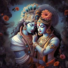 Hindu God Radha Krishna, Generative AI