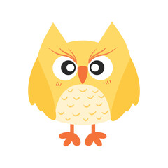 Cute Cartoon Owl Illustration Isolated In White Background