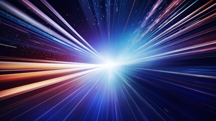 Obraz premium Technology with motion light trail for business, science, technology or entertainment theme, Generative AI