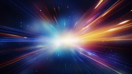 Naklejka premium Technology with motion light trail for business, science, technology or entertainment theme, Generative AI