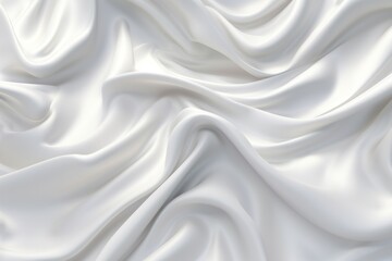 Obraz premium White satin, linen textiles, jeans fabric curves wave lines background texture for web design , banner , business concept. Generative AI
