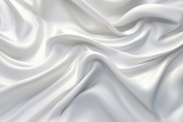 Fototapeta premium White satin, linen textiles, jeans fabric curves wave lines background texture for web design , banner , business concept. Generative AI