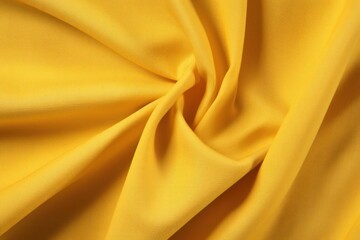 Yellow satin, linen textiles, jeans fabric curves wave lines background texture for web design , banner , business concept. Generative AI