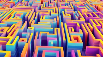 Abstract futuristic background, digital technology electronic maze background, Generative AI