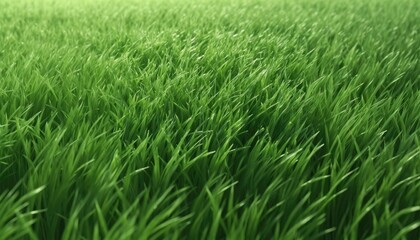Fototapeta premium Closeup of grenn grass field background texture for web banner, design template, Generative AI